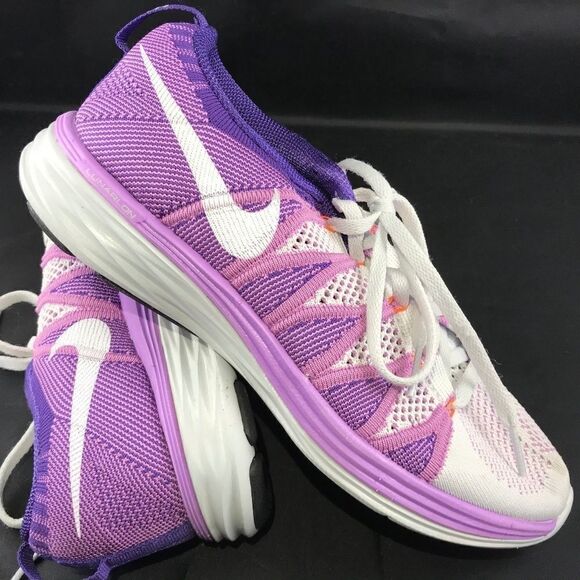 Nike Flyknit Lunar 2 Violet Purple Light Grey 8 39 - Picture 2 of 14